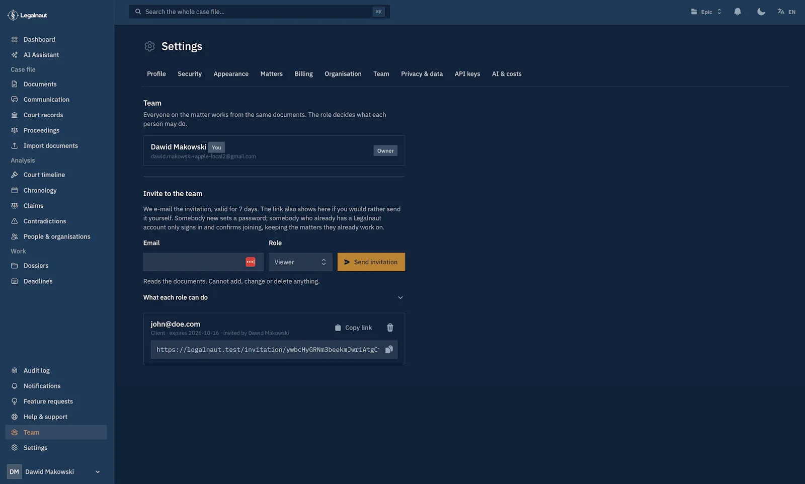 Legalnaut: AI Litigation & Case Analysis screenshot 5