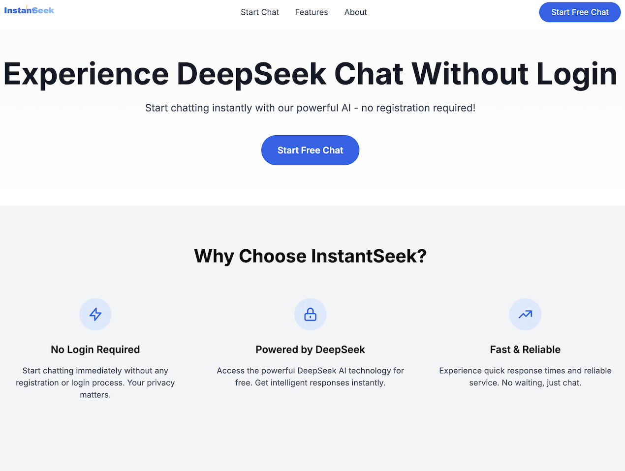 แชทลึก - สัมผัสการแชท AI ที่ทรงพลังของ Deepseek โดยไม่ต้องเข้าสู่ระบบ media 1