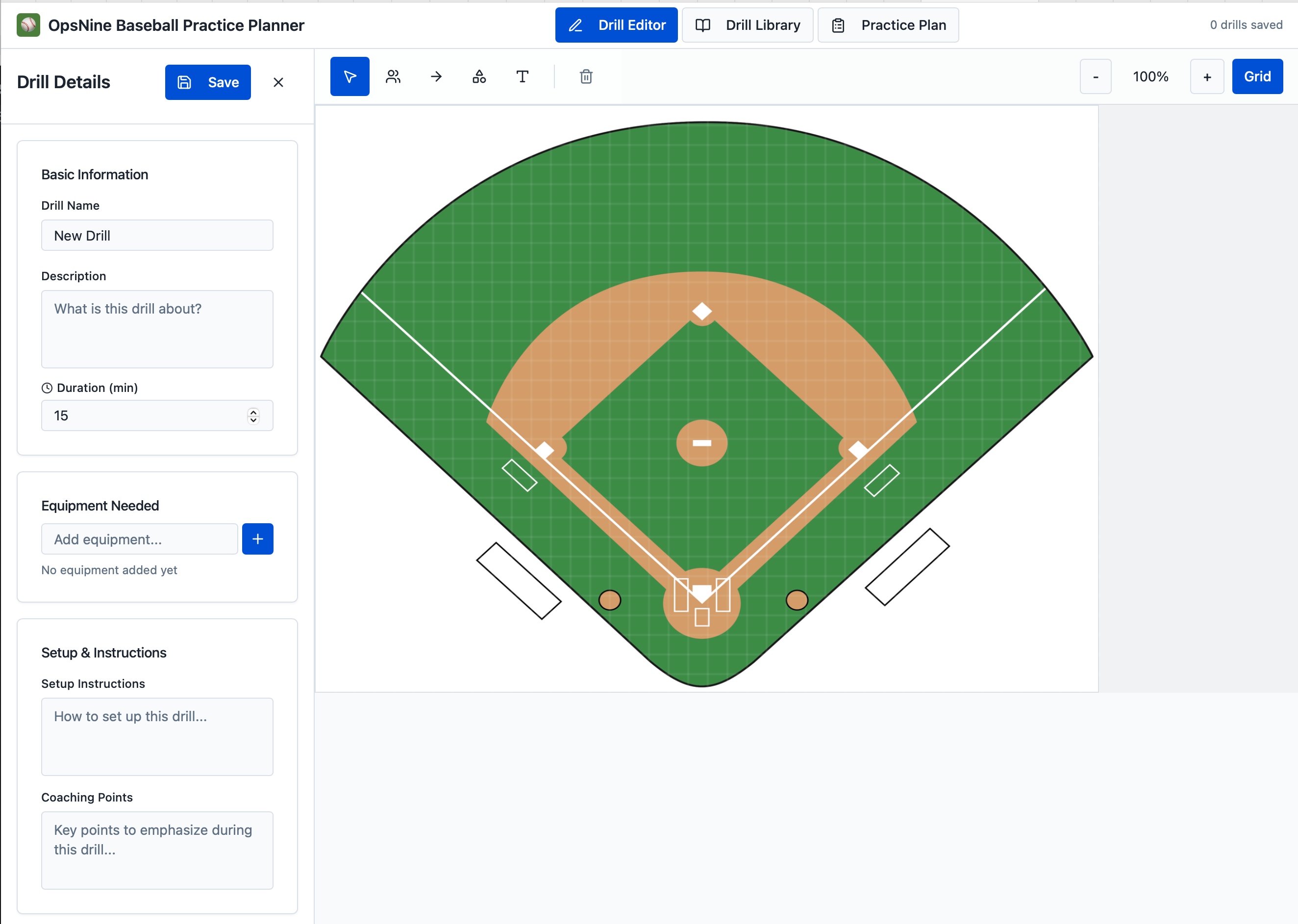 Media Perancang Praktik Baseball Opsnine - Buat latihan besbol profesional dan rancangan latihan 2