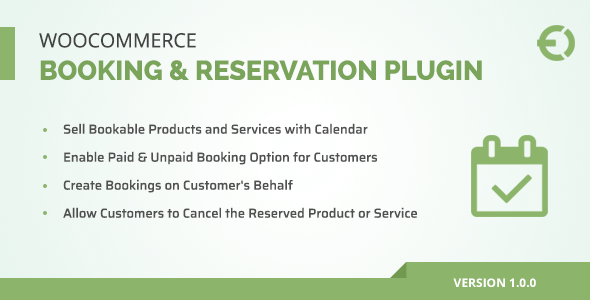 WooCommerce bookings and reservation