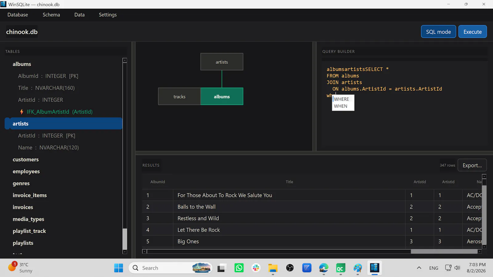 WinSQLite Editor screenshot 2