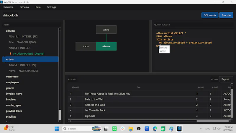 WinSQLite Editor screenshot 2