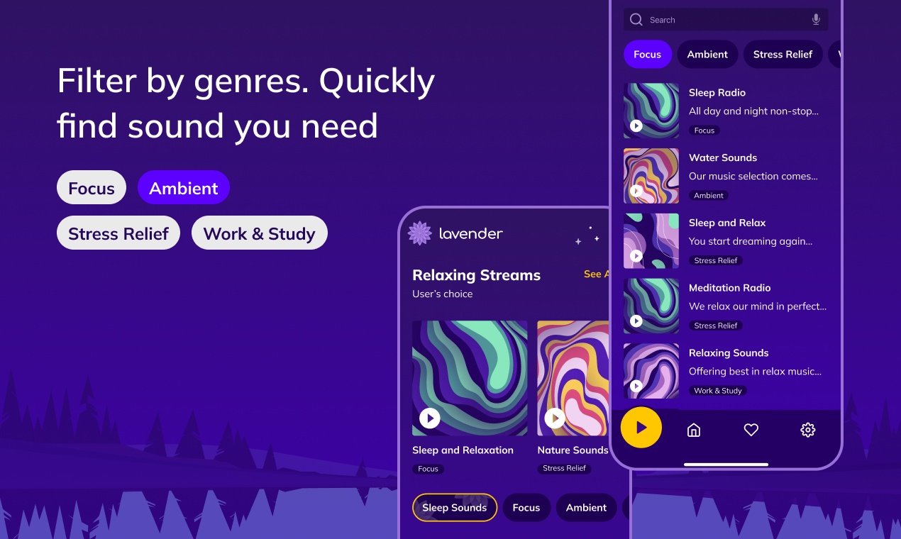 Lavendel -app - Slaap en ontspanning - Val binnen enkele seconden in slaap en ontspan je geest. media 3