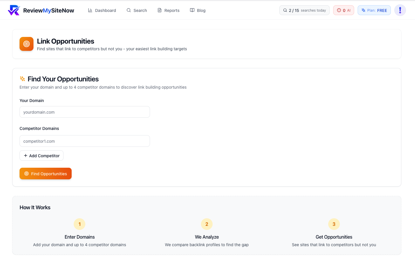 ReviewMySiteNow - Screenshot 3 showing product features and functionality