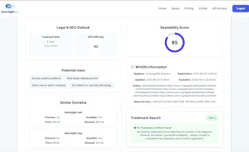 DomSight AI-powered domain SaaS Platform gallery image