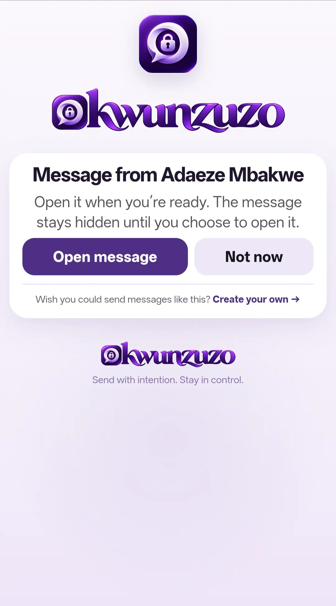 Okwunzuzo gallery image
