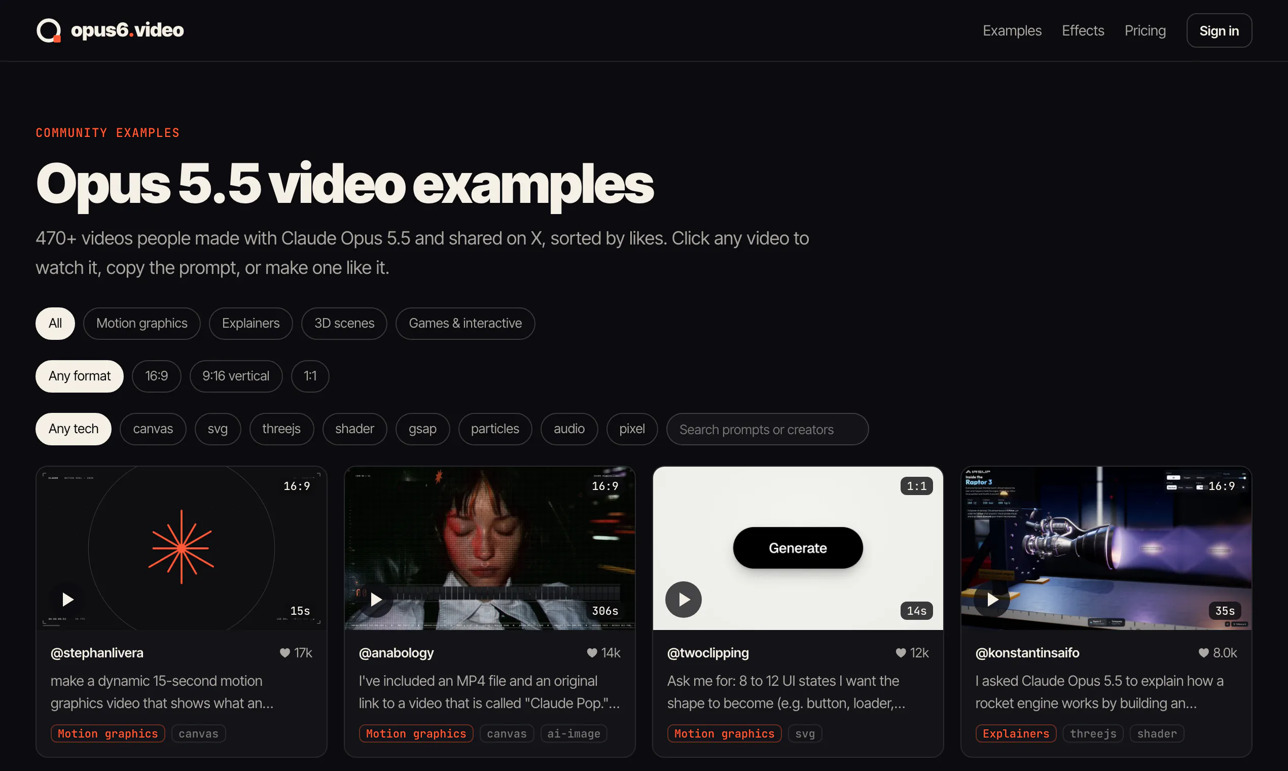 Opus 5.5 Video Generator gallery image