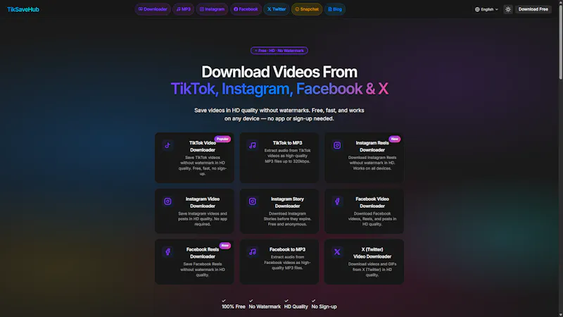 TikSaveHub.com screenshot 1
