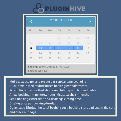 Bookings And Appointments for WooCommerce