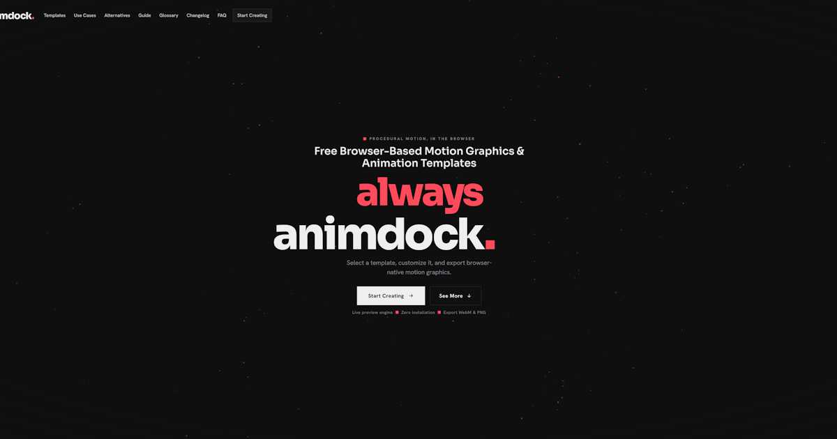 Animdock Motion Templates in the Browser
