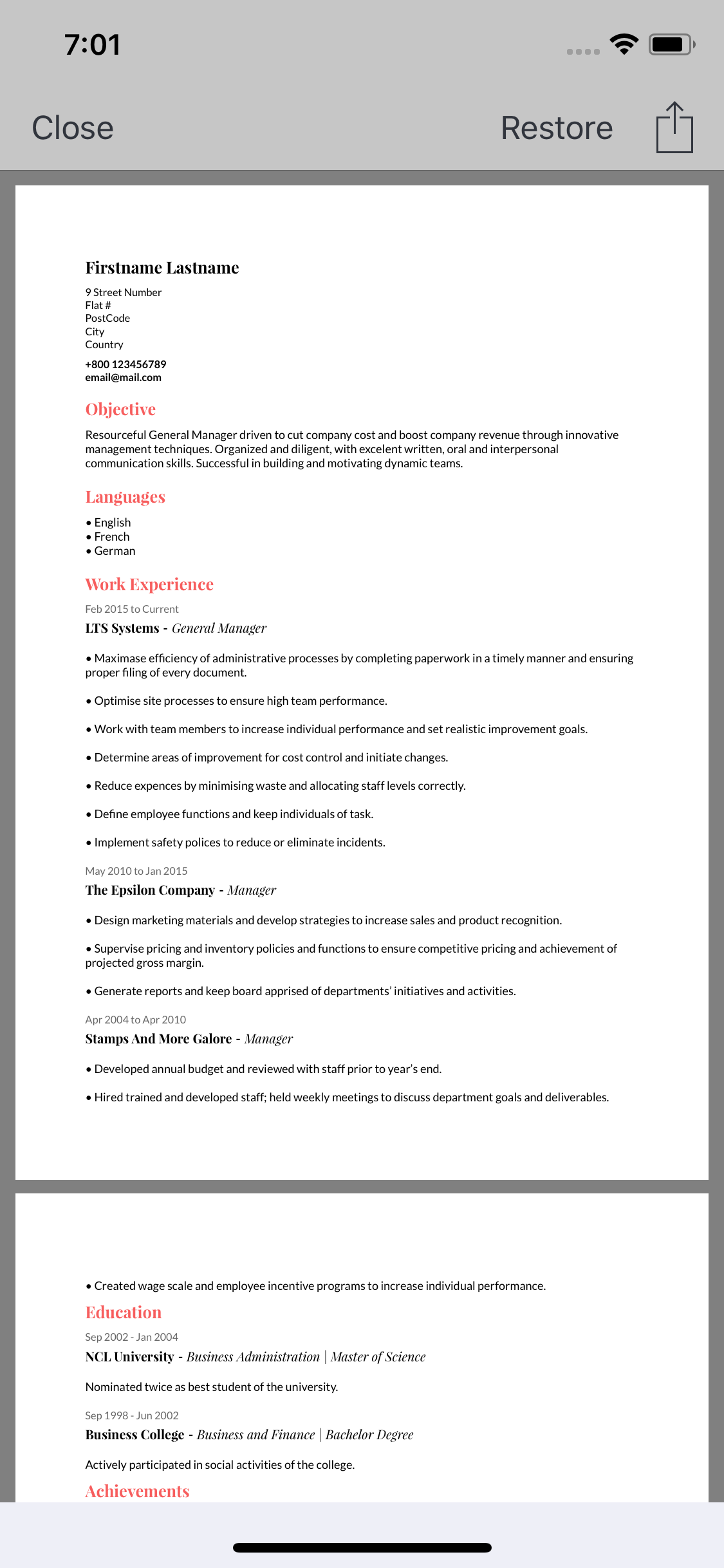 Super Resume gallery image