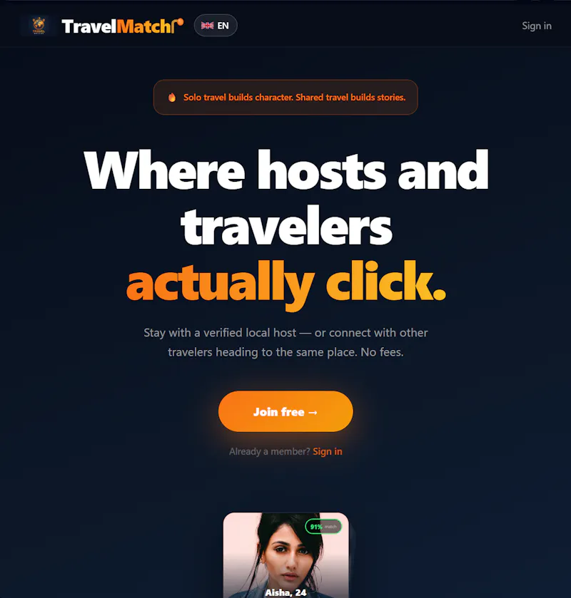 TravelMatchr screenshot 2