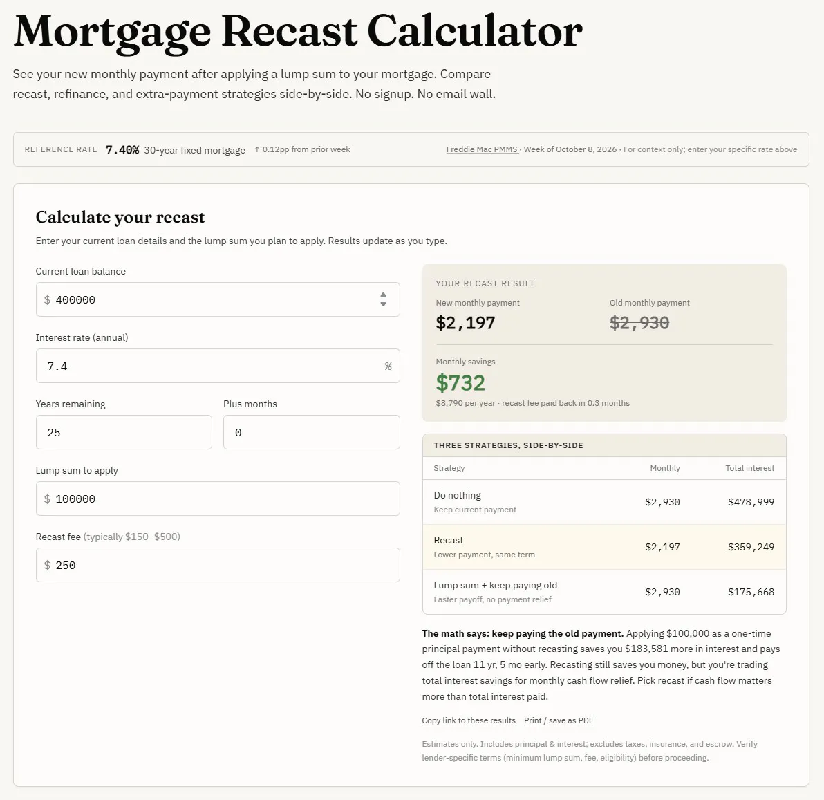 RecastCalc gallery image