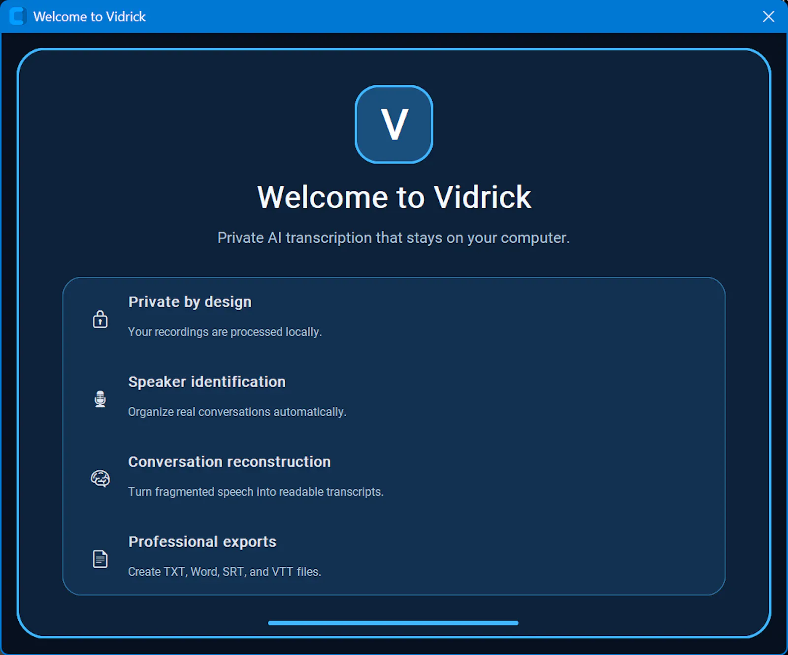 Vidrick AI Transcriber screenshot 1