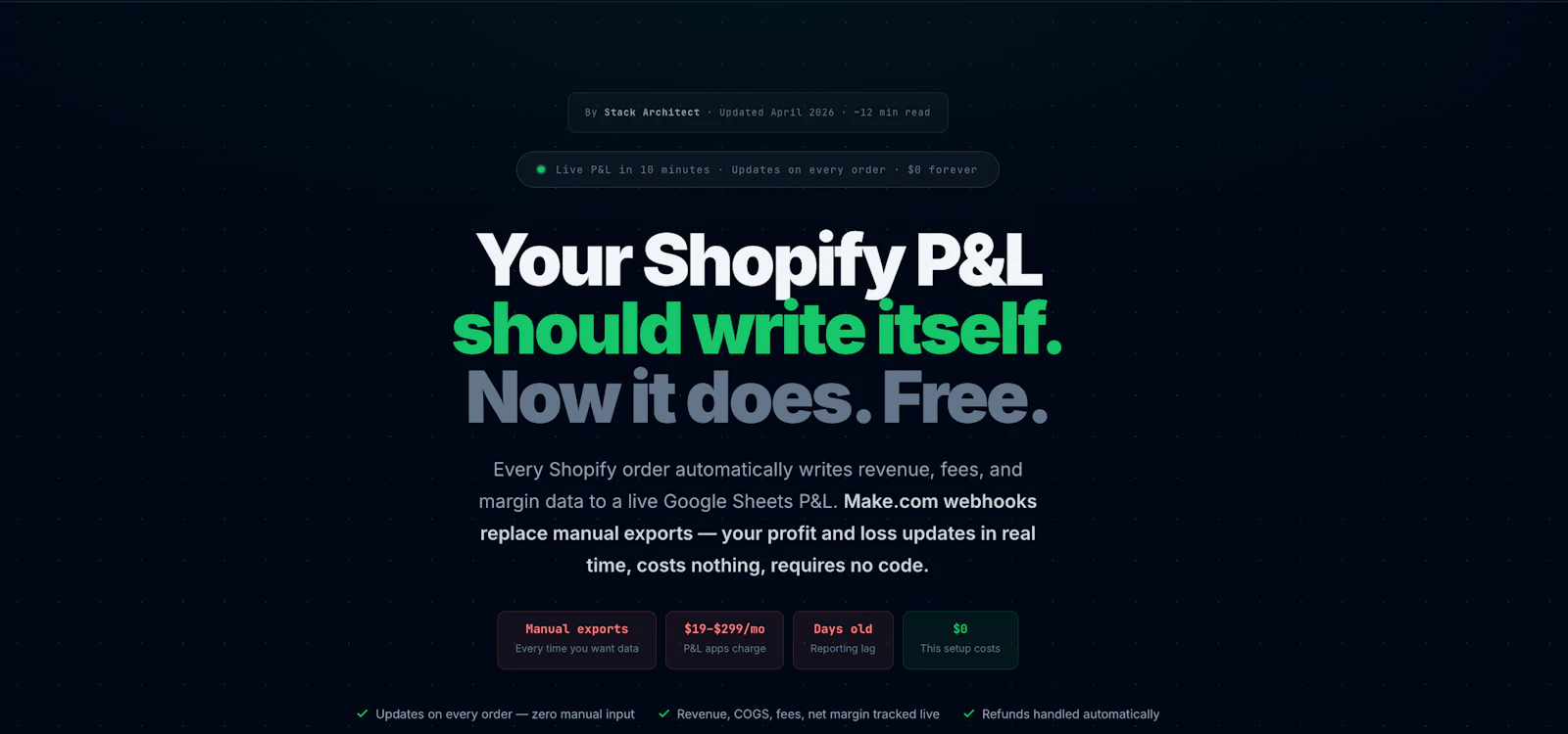  Shopify P&L Automation -Stack Architect screenshot 2