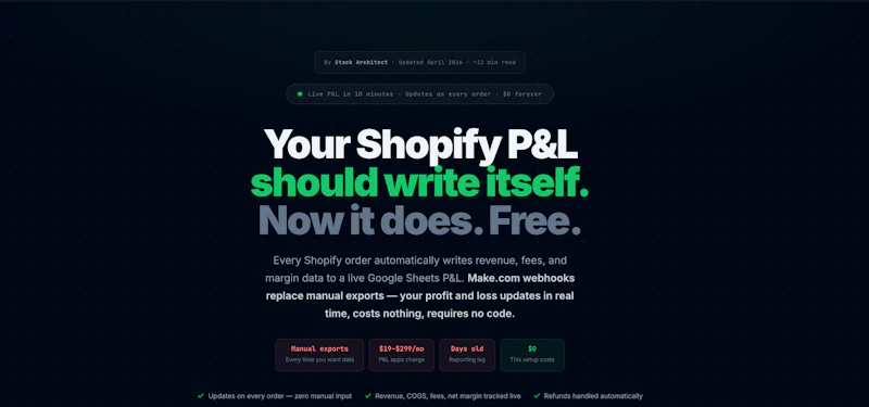  Shopify P&L Automation -Stack Architect screenshot 2