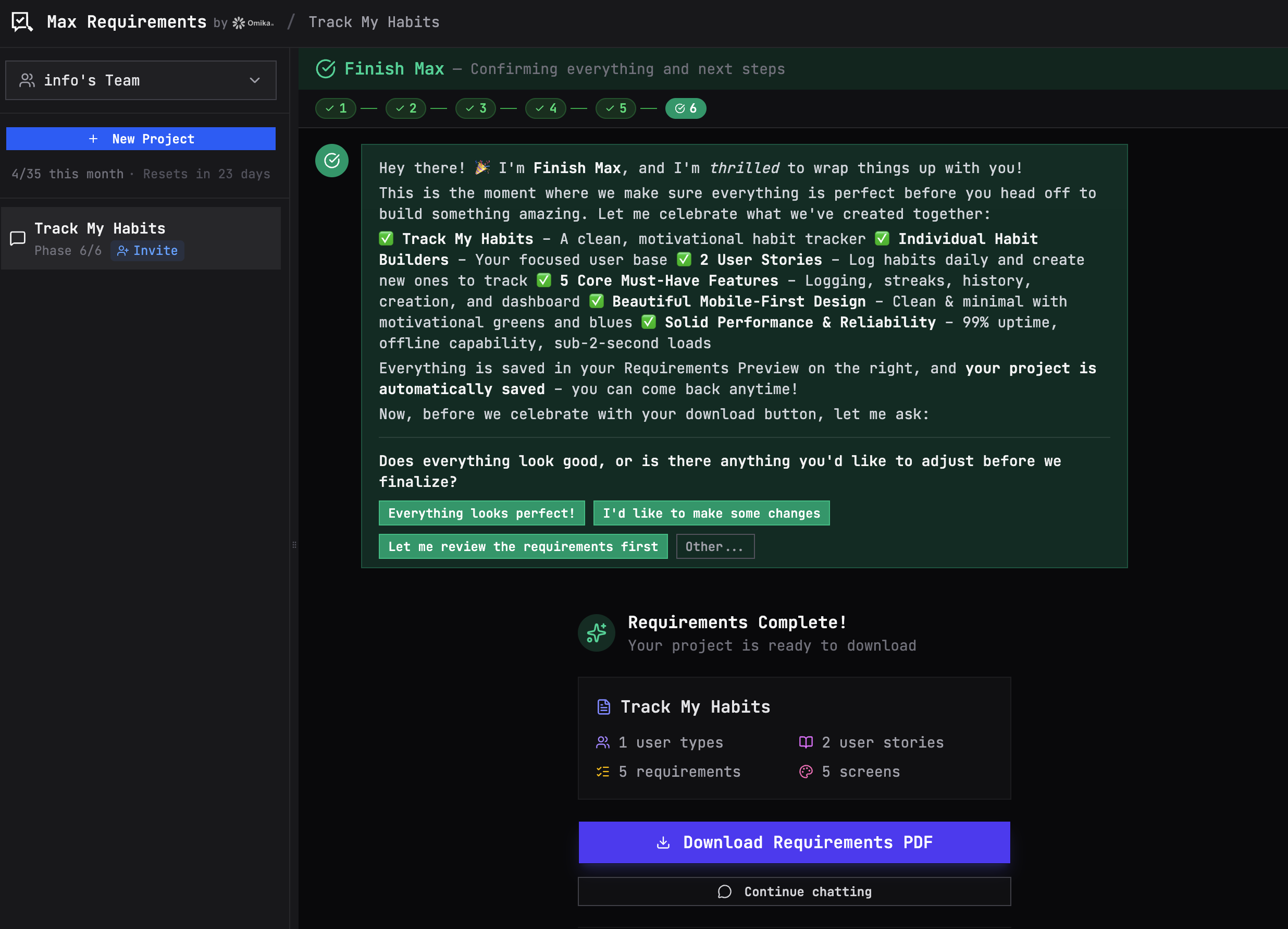 Max Requirements - by omika.ai gallery image