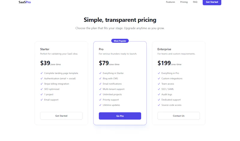 SaaSPro - SaaS Landing Page Template screenshot 3