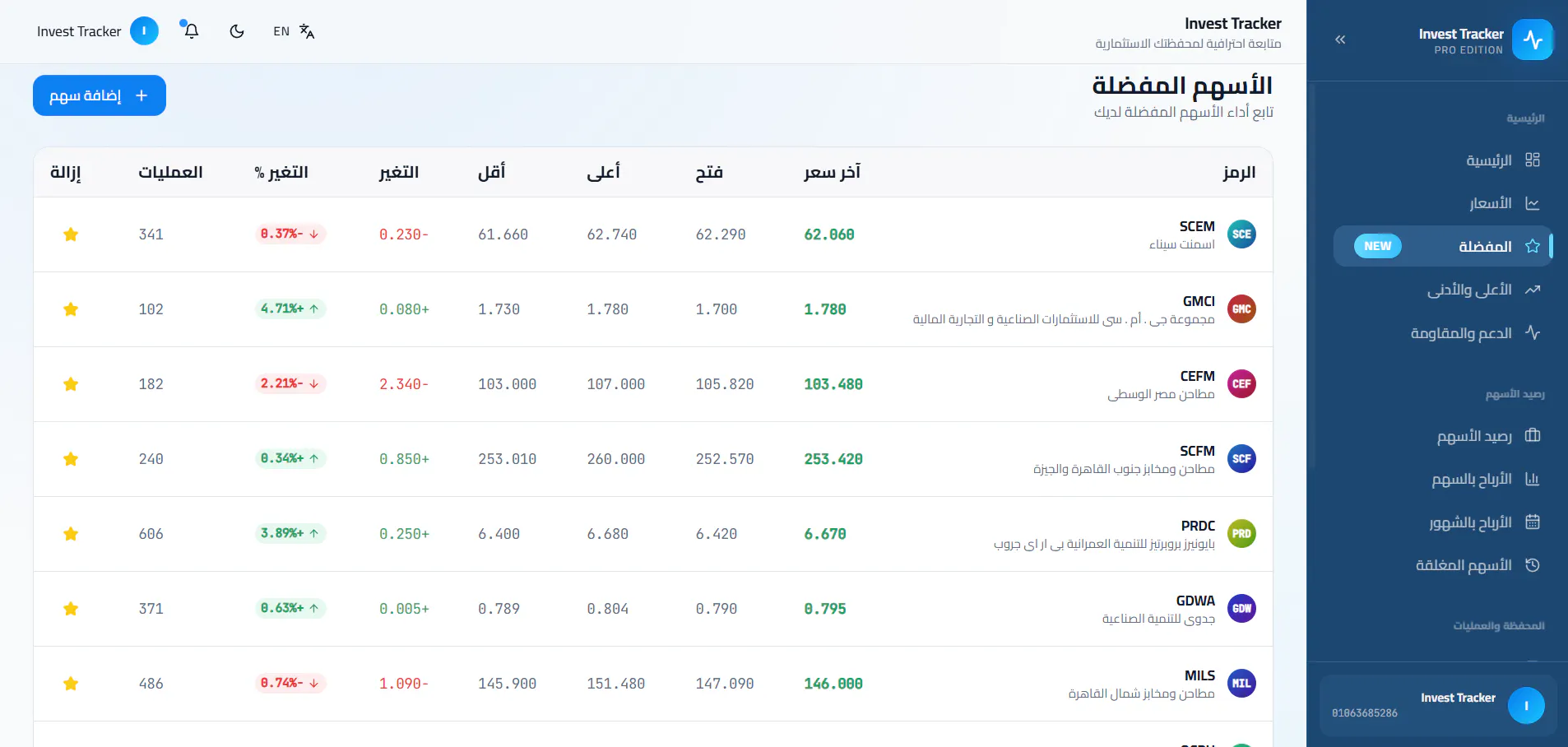 InvestTrack — متابعة المحافظ الاستثمارية gallery image