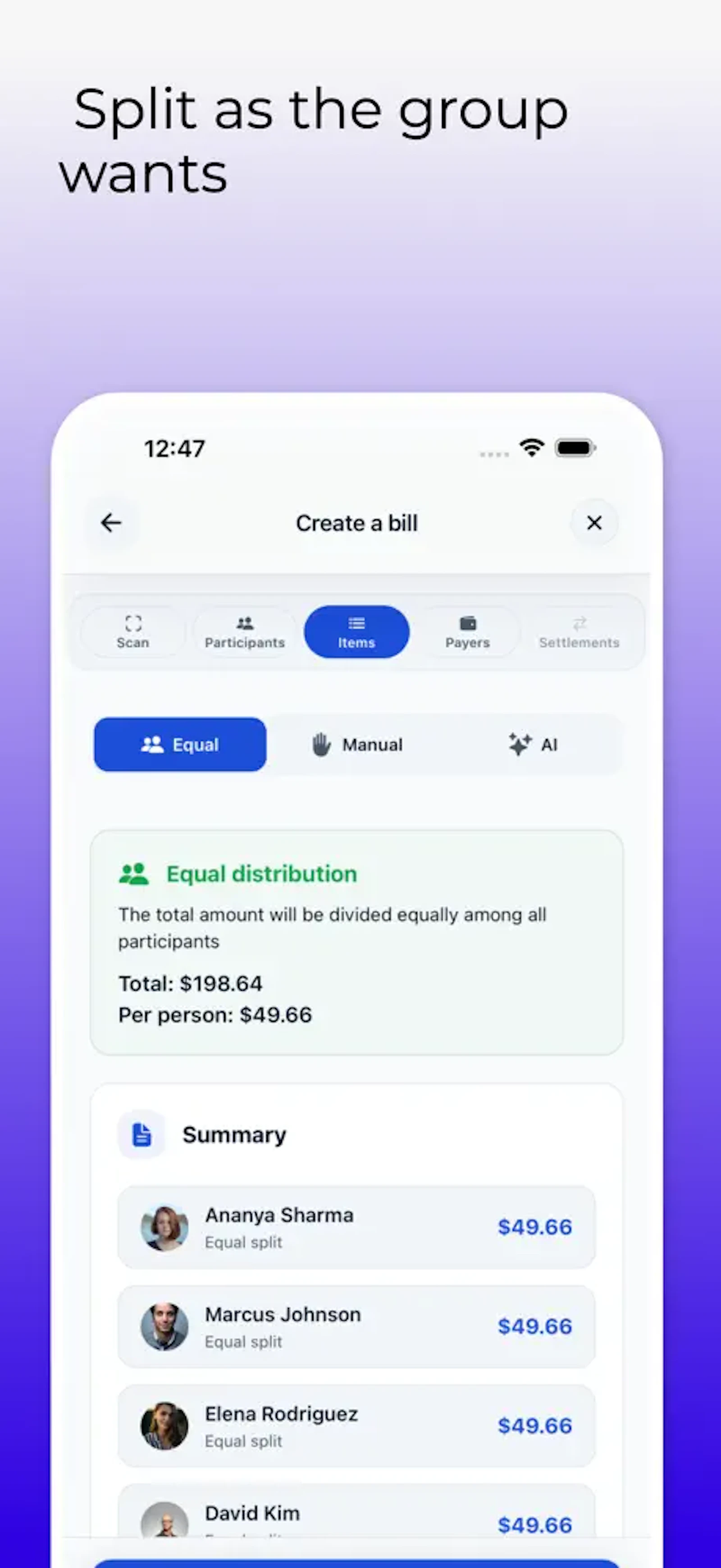 Partly — Split expenses with friends screenshot 3