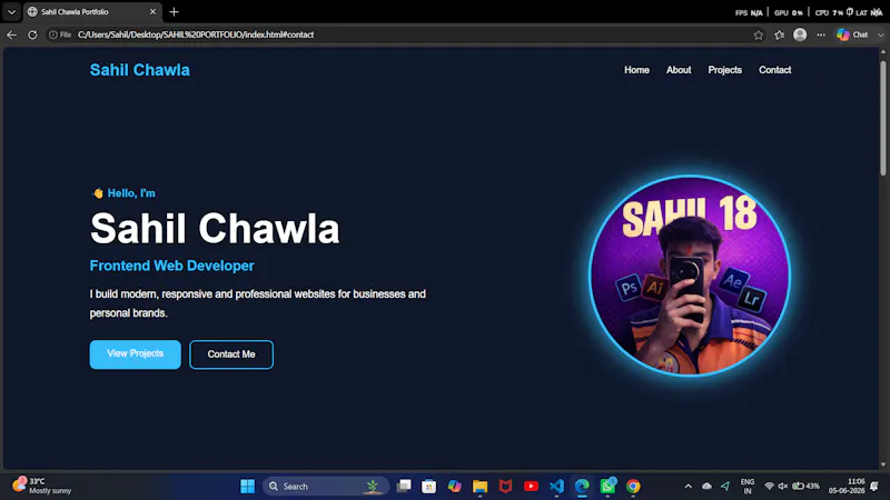 Sahil Chawla Portfolio screenshot 1
