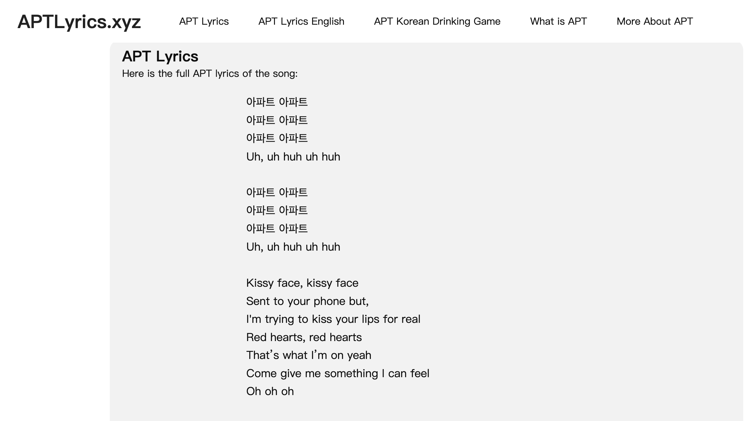 Media Lirik Apt - Lirik Lagu & Apt Apt dari Rosé & Bruno Mars 1