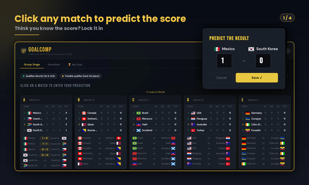GoalComp screenshot 1