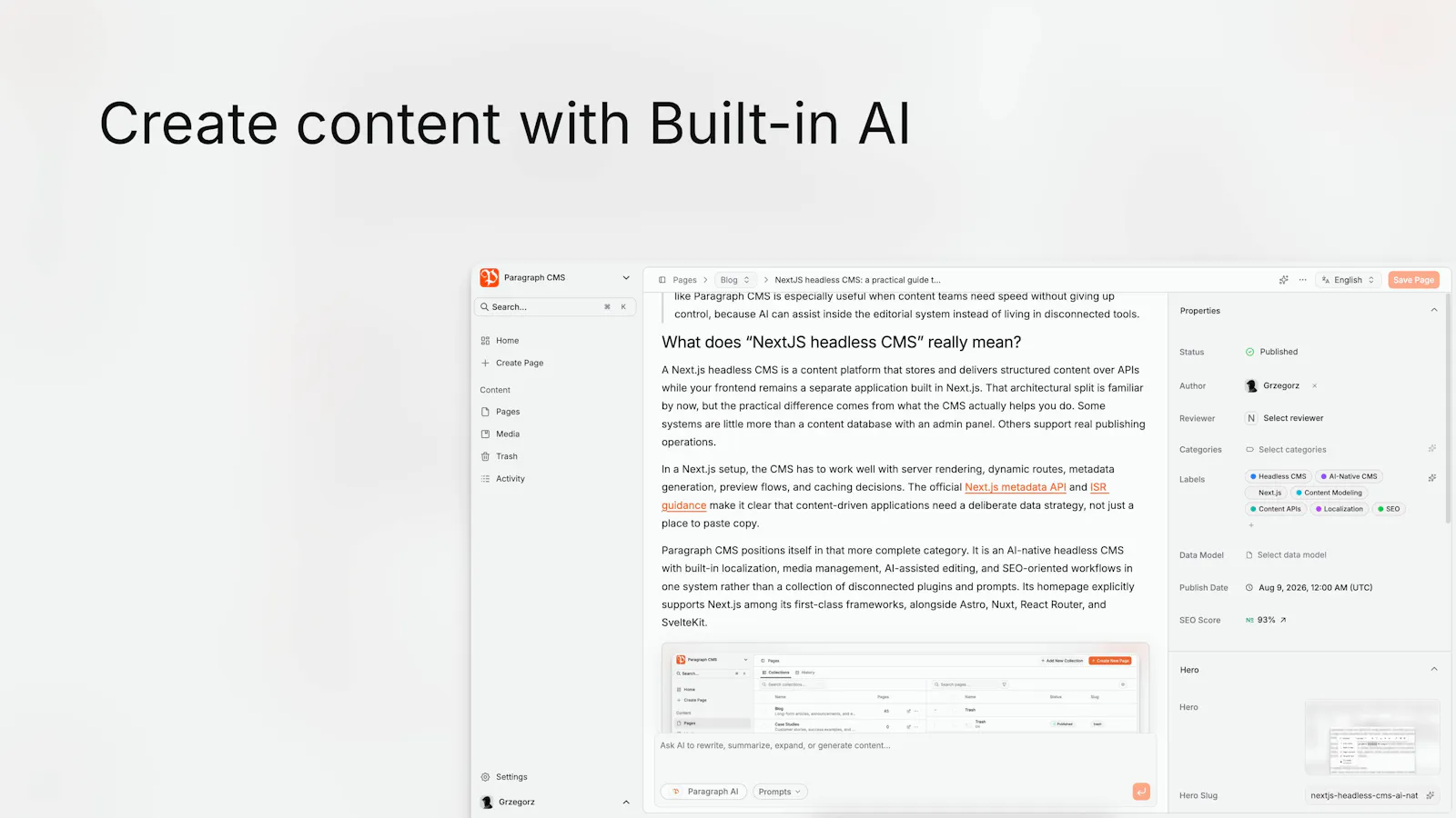 Paragraph CMS screenshot 2
