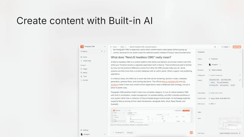 Paragraph CMS screenshot 2