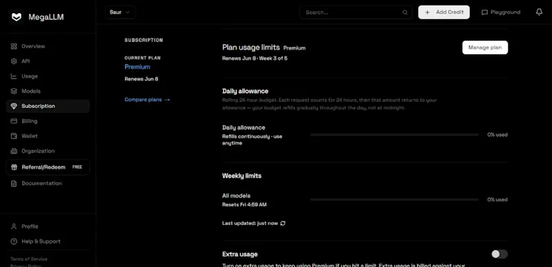 MegaLLM screenshot 3