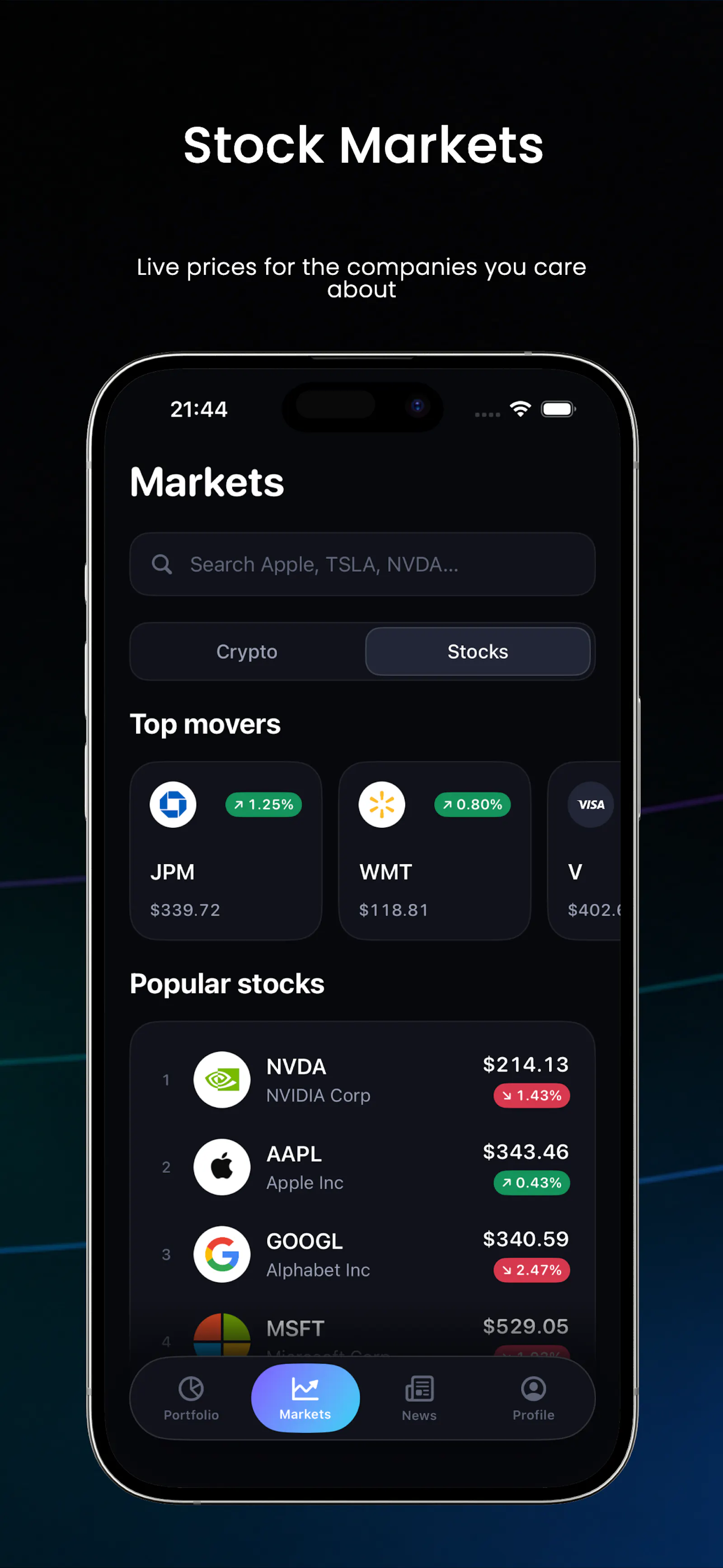 FinTrack: Crypto & Stocks screenshot 4