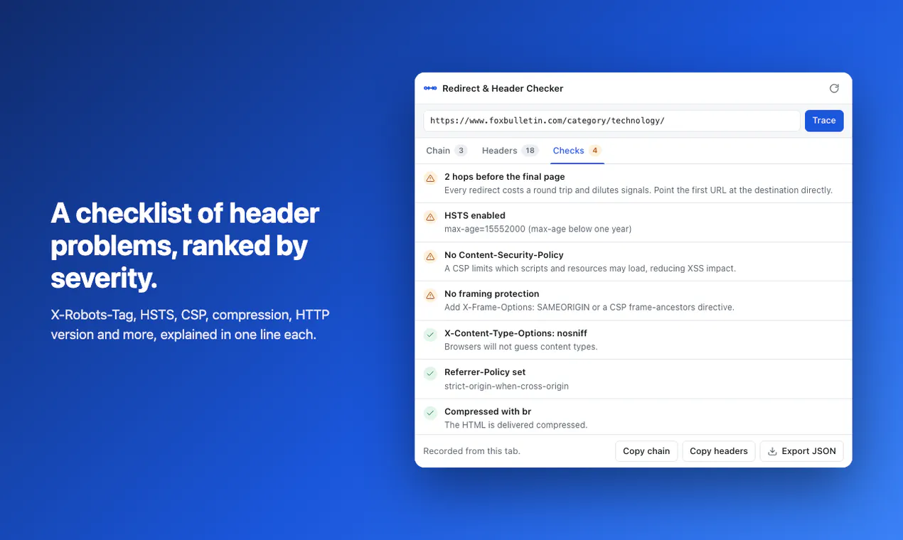Redirect & Header Checker gallery image