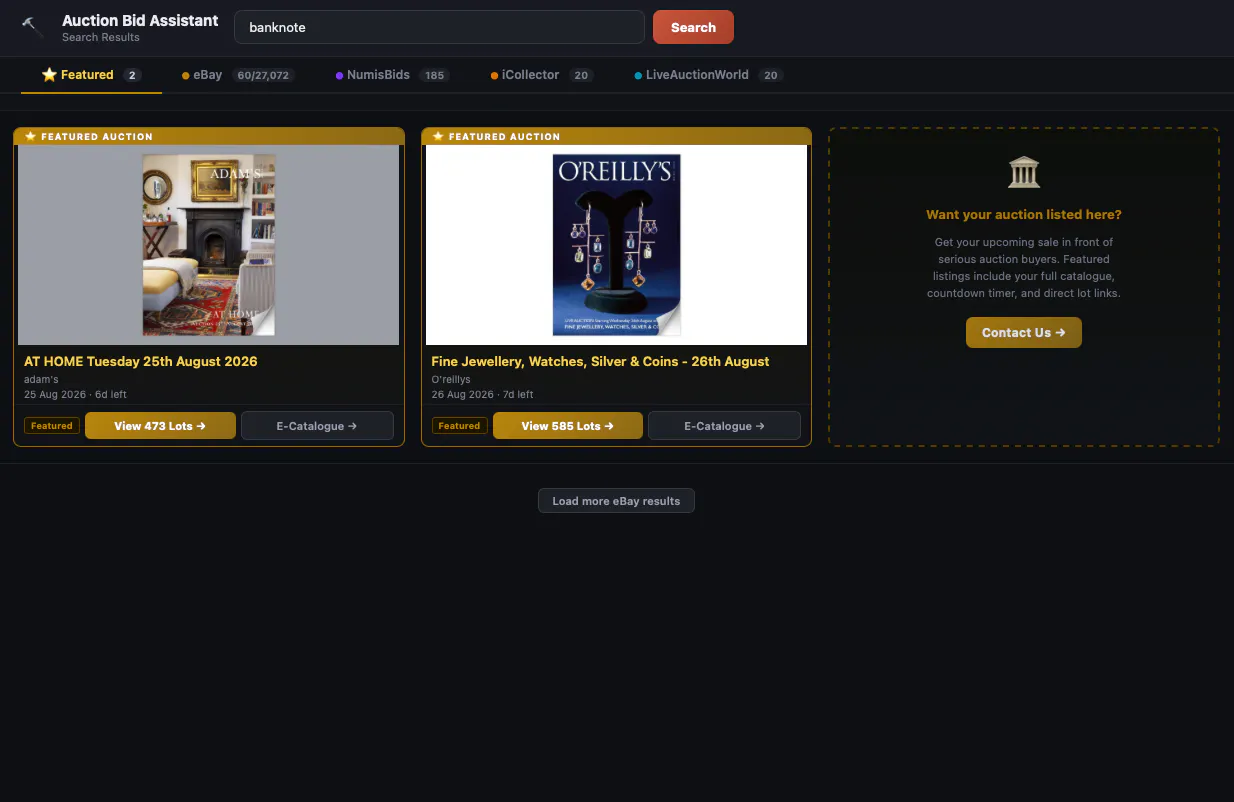 Auction Search  gallery image