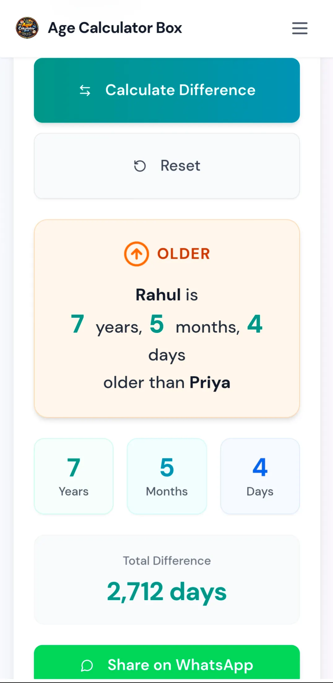 Age Calculator Box  gallery image