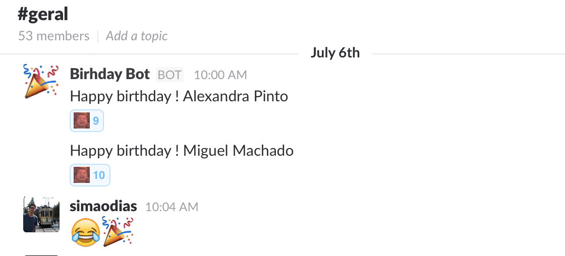 Slack Birthday Bot gallery image