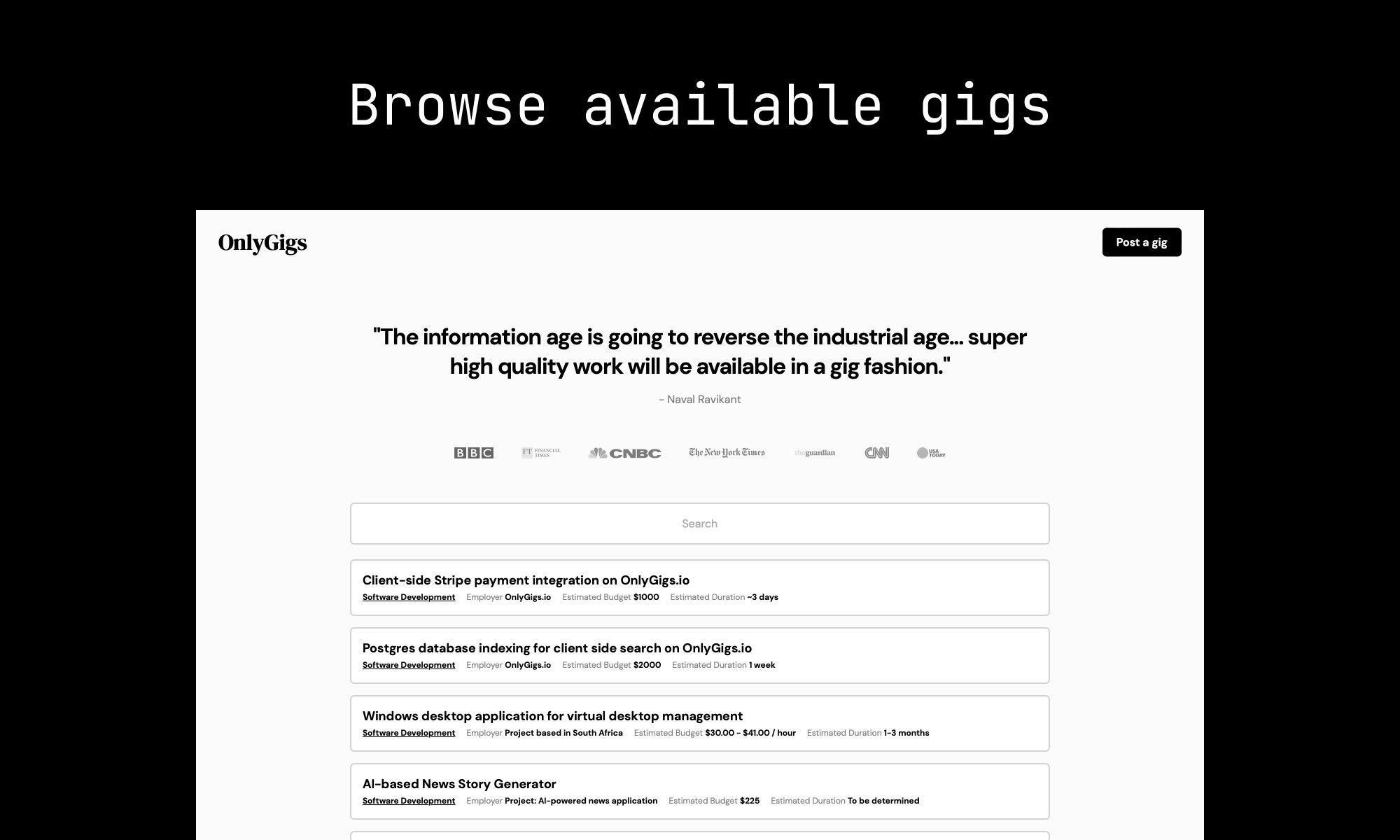OnlyGigs.io - काम, जब आप चाहते हैं, जहां आप चाहते हैं मीडिया 1