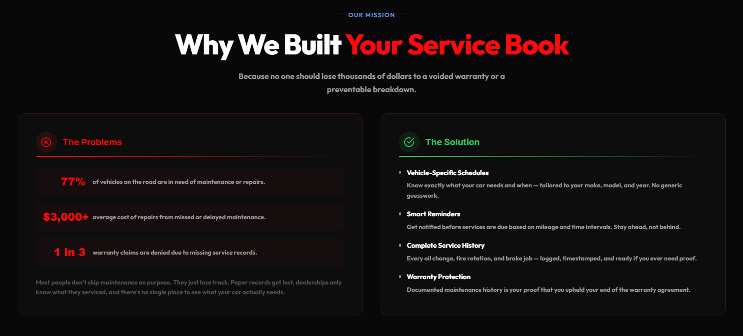 Your Service Book - Screenshot 3 showing product features and functionality