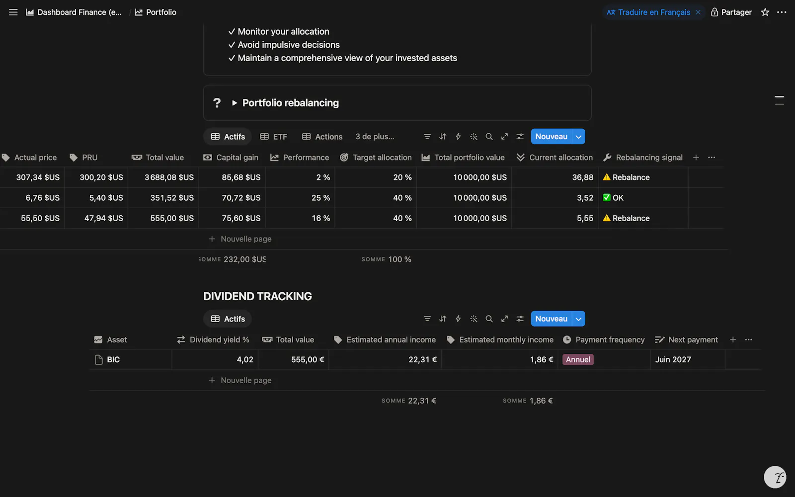 Investment Dashboard: Notion Template screenshot 9