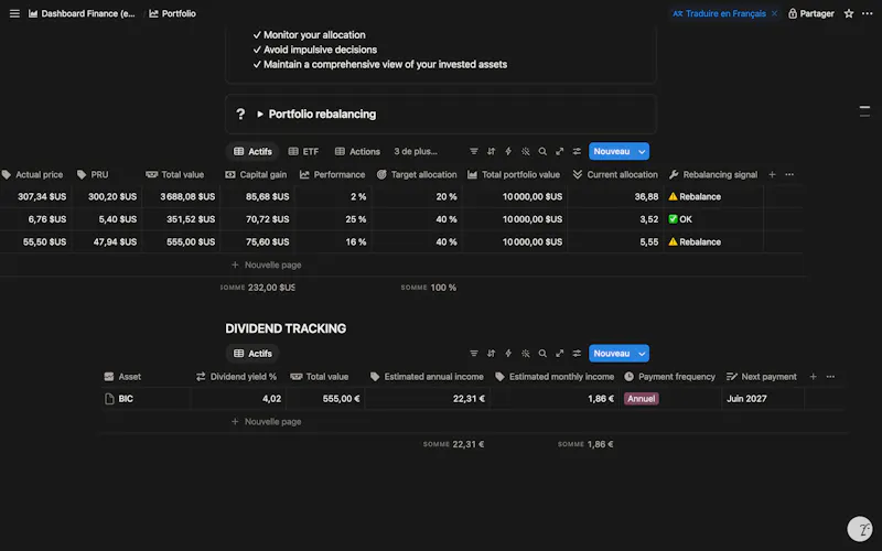 Investment Dashboard: Notion Template screenshot 9