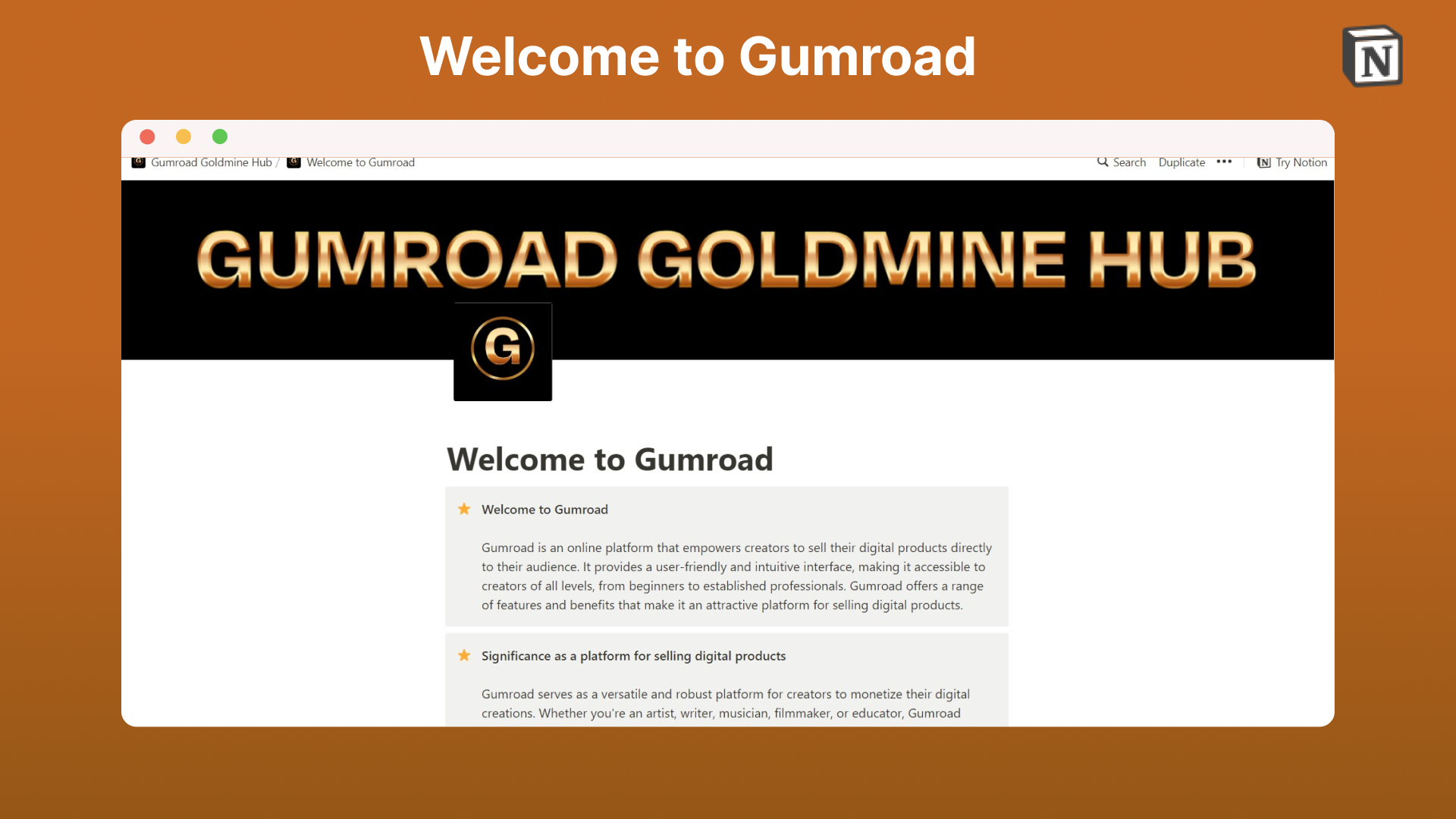 Gumroad Goldmine Hub media 2