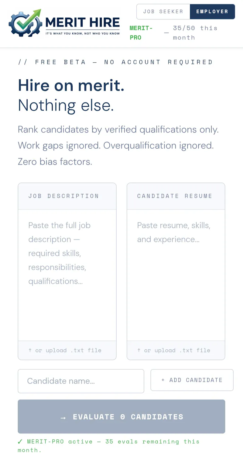 MeritHire application screenshot 4