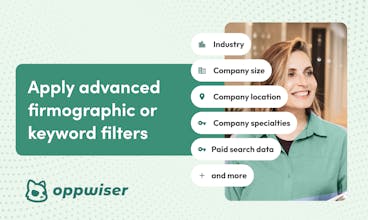 成功グラフ - Oppwiser.com の AI テクノロジーを使用して、最も価値のある顧客や見込み客を反映するビジネスを特定することで、成功を促進します。