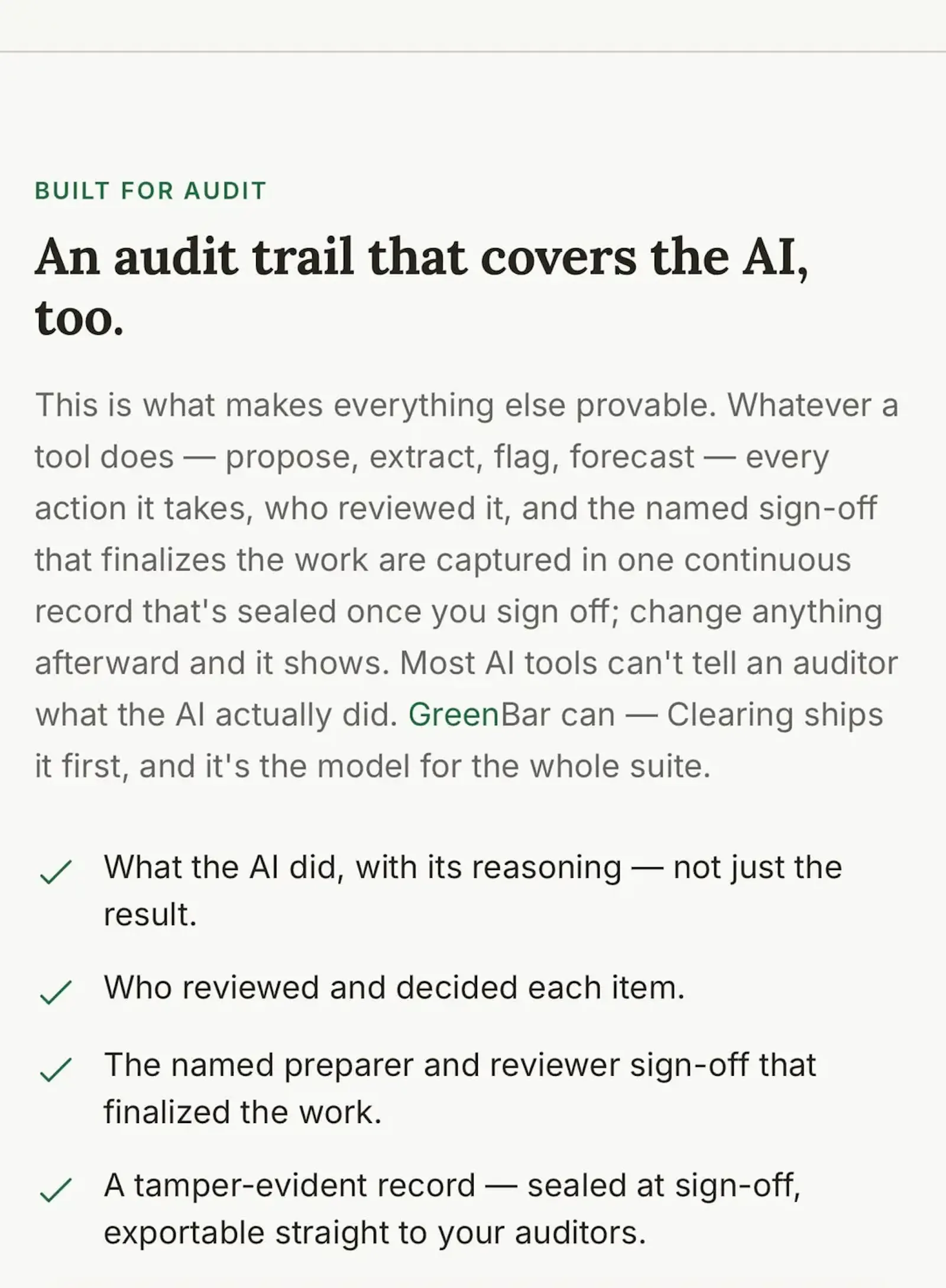 Greenbar Clearing screenshot 1