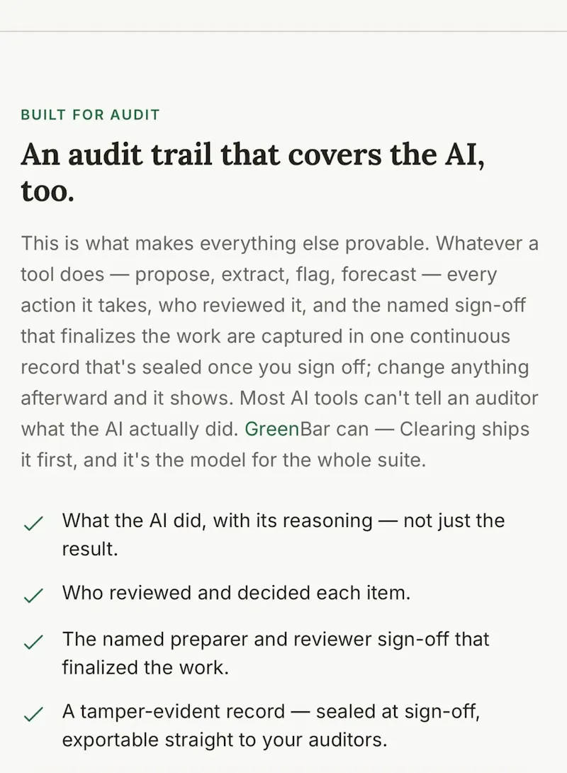 Greenbar Clearing screenshot 1