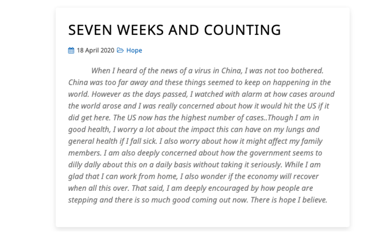 Covid-19 stories gallery image