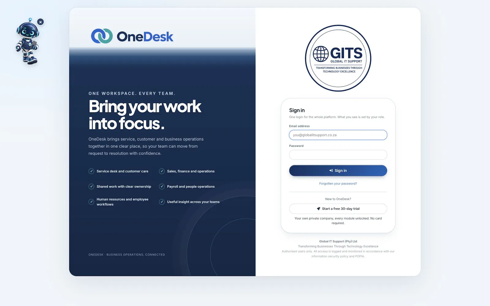 GITS OneDesk screenshot 1