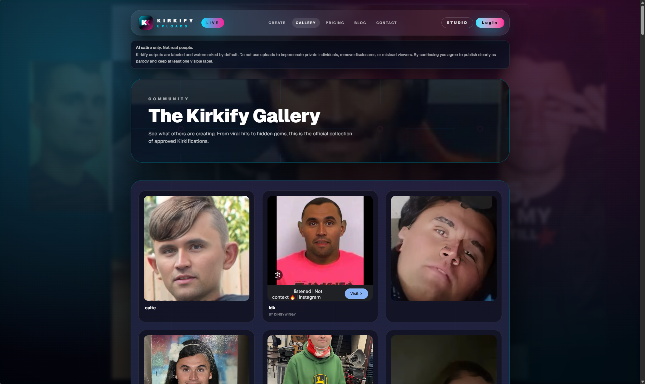 Kirkify - Screenshot 2 showing product features and functionality
