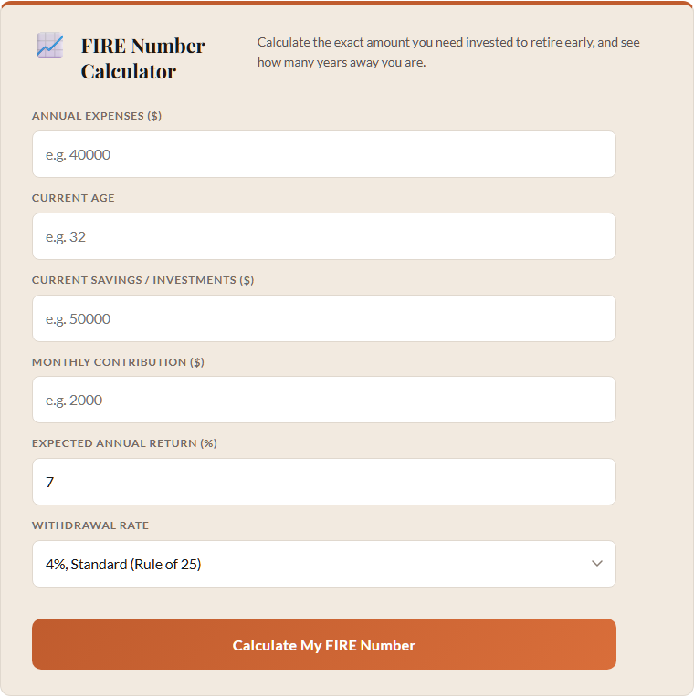 FIRE Number Calculator gallery image