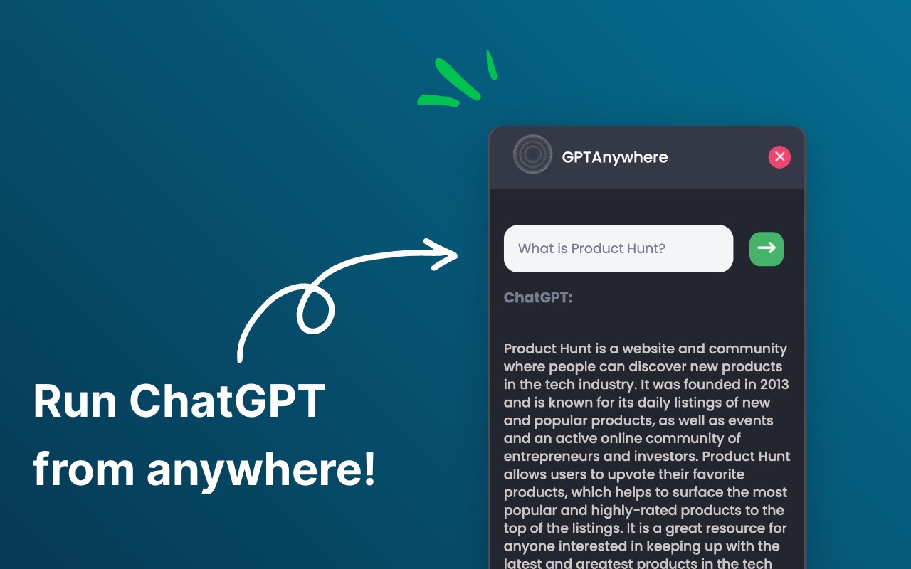 Gptanywhere - Acceso súper fácil a chatgpt con una simple extensión de Chrome media 2