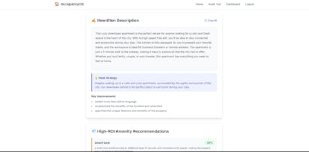 OccupancyOS: AI-Powered Listing Enhancer gallery image